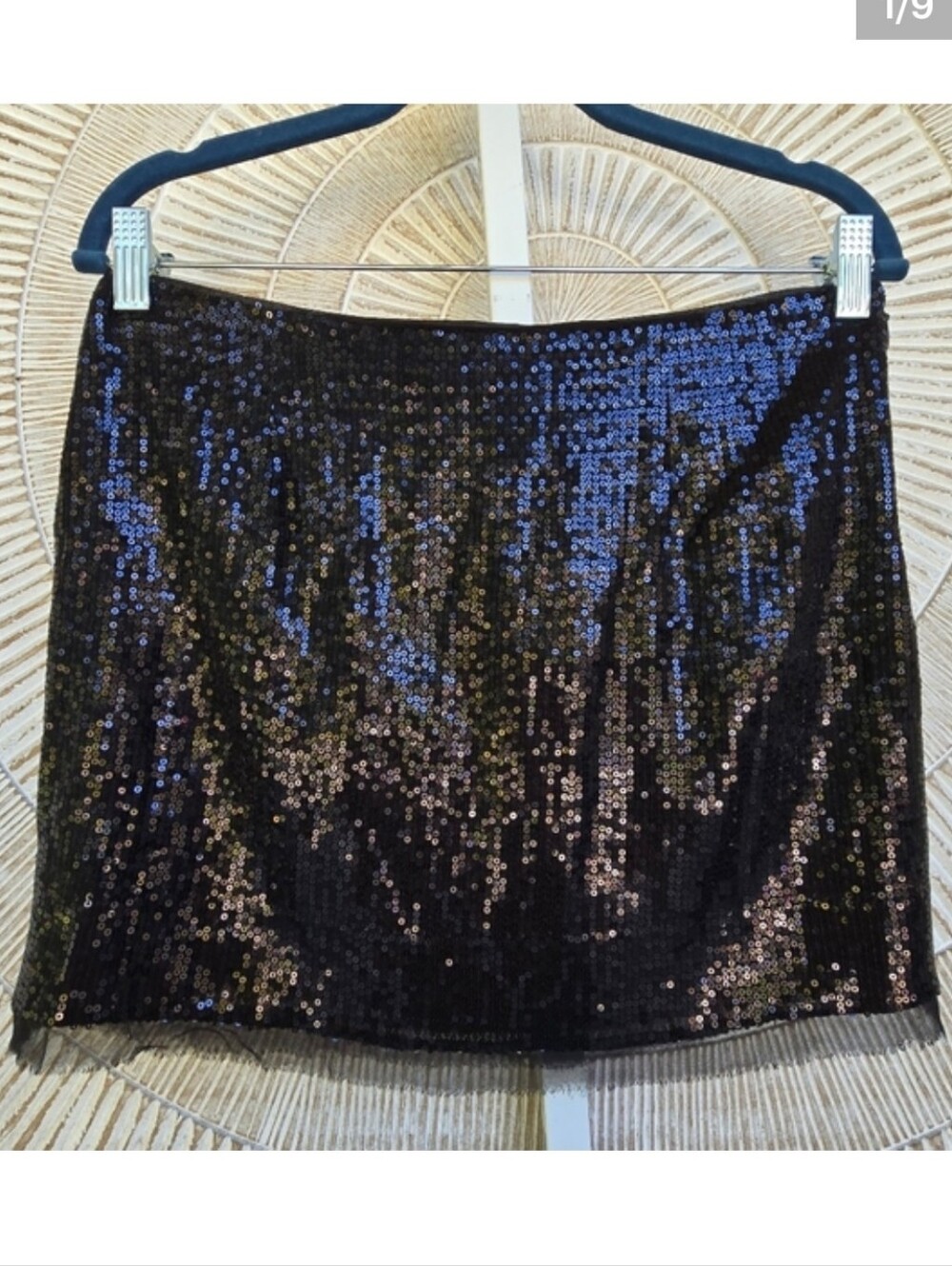 Susana Monaco Black Sequin Mini Skirt NEW Sz Small
